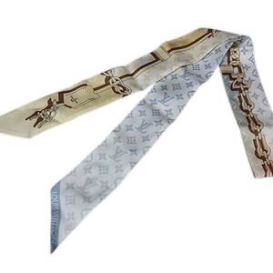 LOUIS VUITTON Ribbon Scarf/Muffler Bandeau BB Rising Confidential M79663 Mult...
